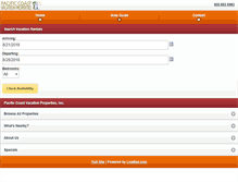 Tablet Screenshot of pacificcoastvacationproperties.com